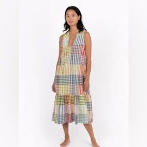 Ilana Kohn pook dress picnic plaid small nwt